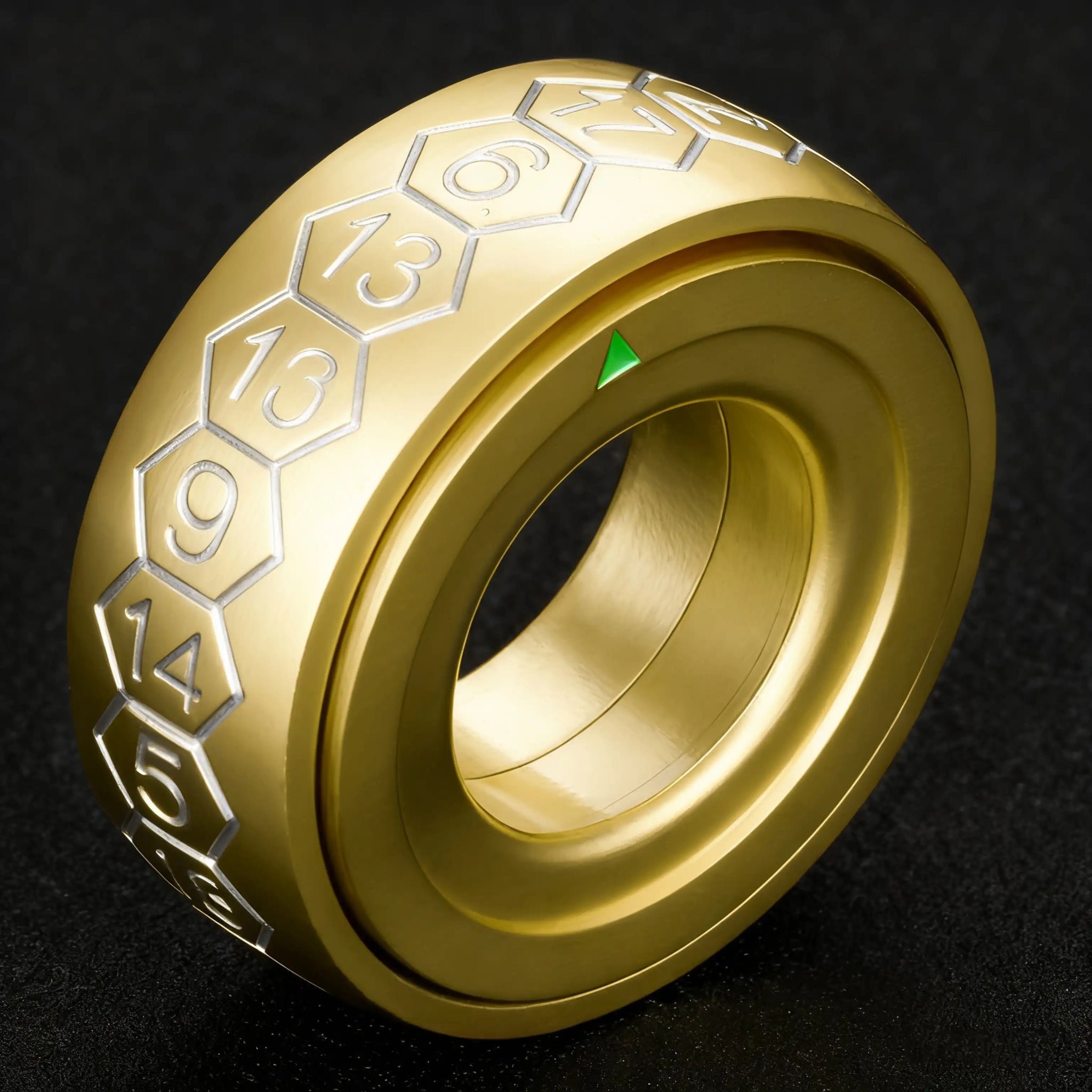 Cool Metal Fingertip Spinning D20 Dice Ring - Bear Dice