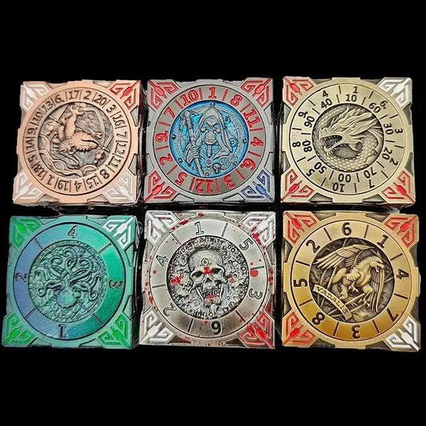 Cool Table Game Dice Spinner: 7 - in - 1 Metal Solid Cube Six - Sided Circular Spinning Roulette Dice - Bear Dice