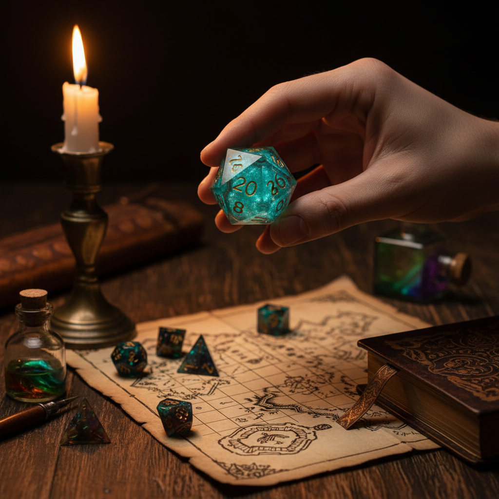 Custom Liquid Core Dice - Story Scene