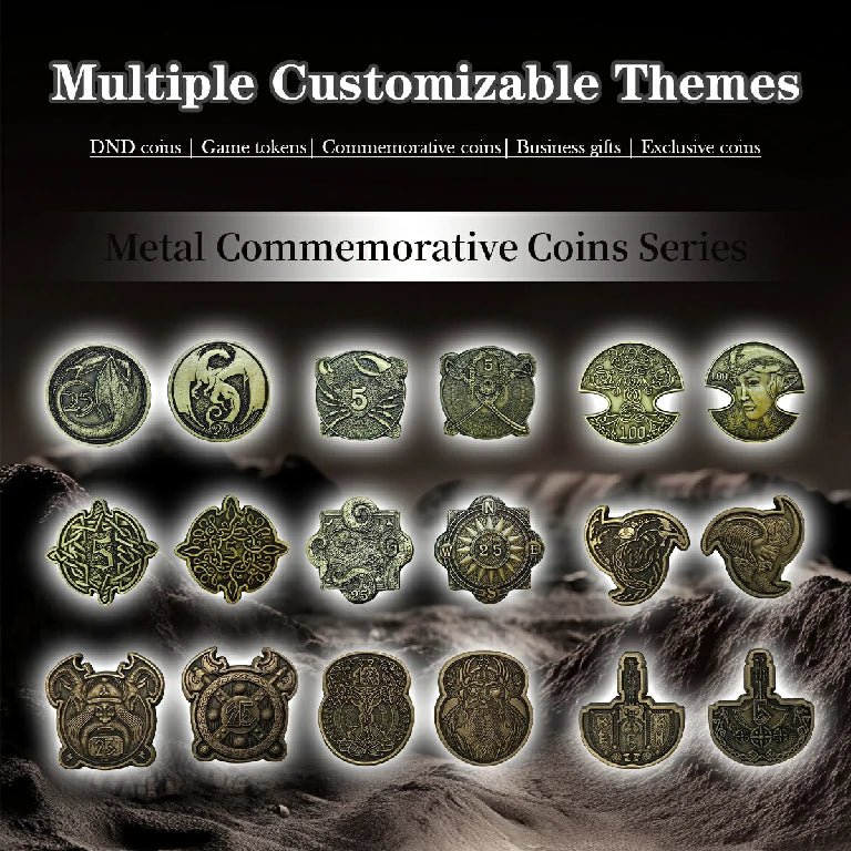 Custom Metal Commemorative Coins、DND Coins and Gaming Tokens, Engraved with Designs, Logos, and Monster Images - Bear Dice