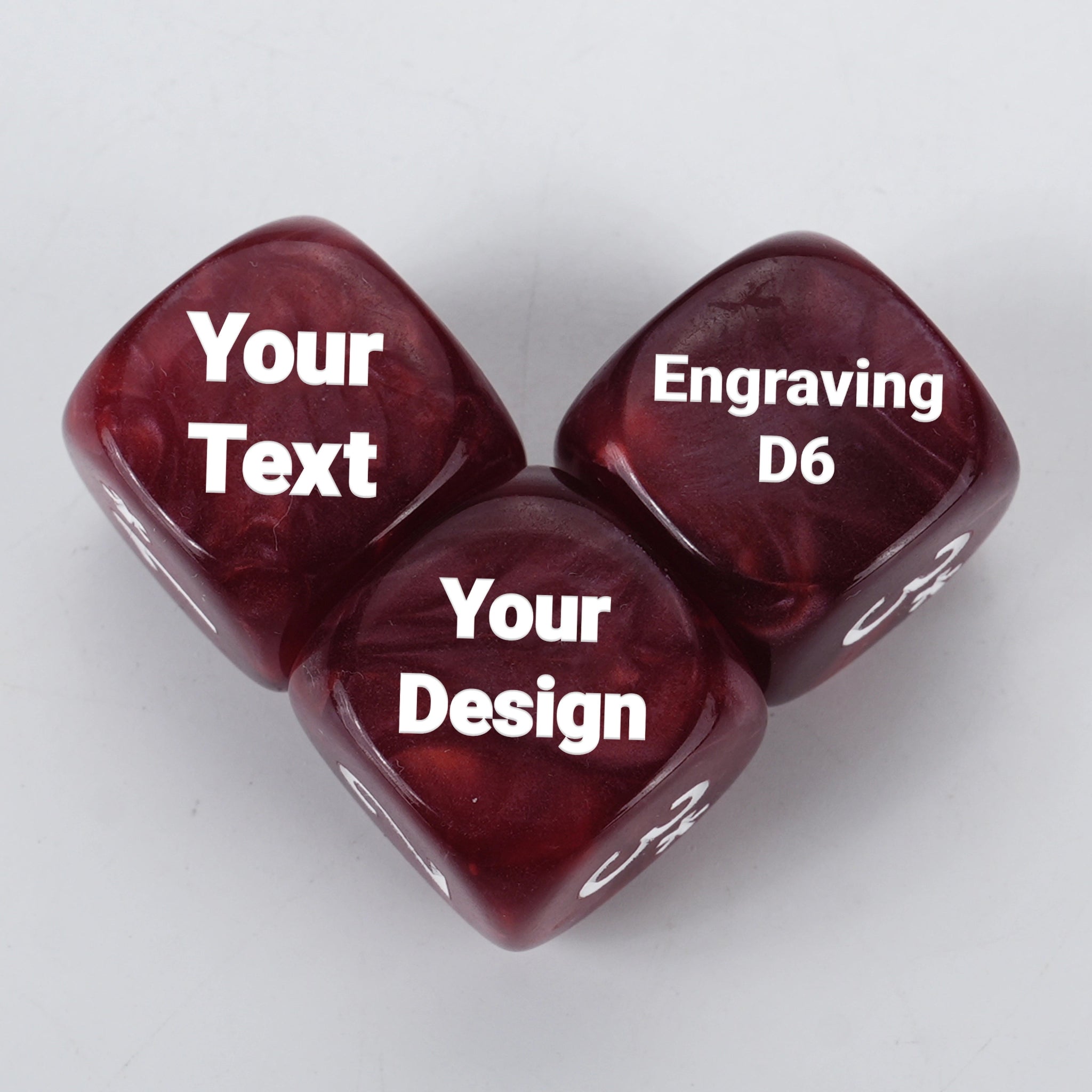 Custom Personalized Dice - Acrylic D6 dice, can be engraved with logos, text, patterns, symbols, etc - Bear Dice