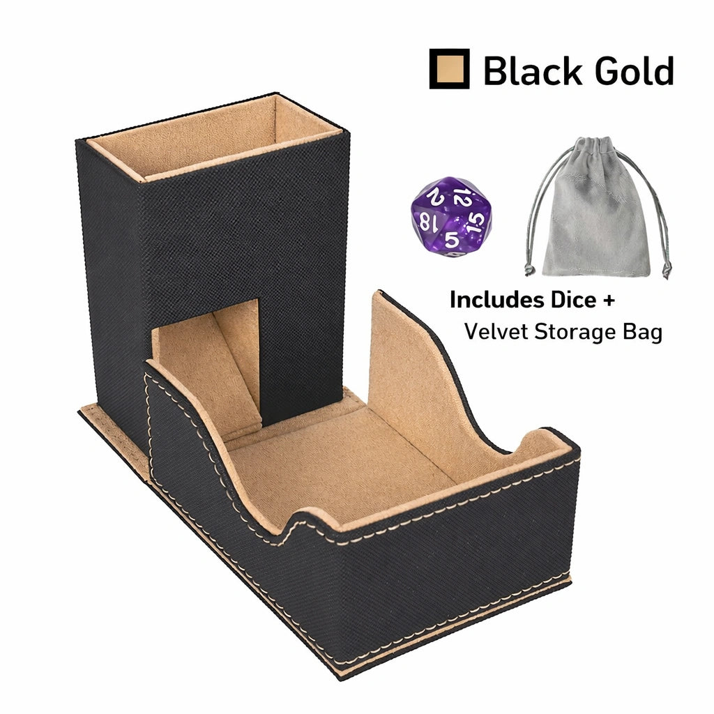 High-quality leather dice tower, creative DND dice, drawstring dice storage bag gift box