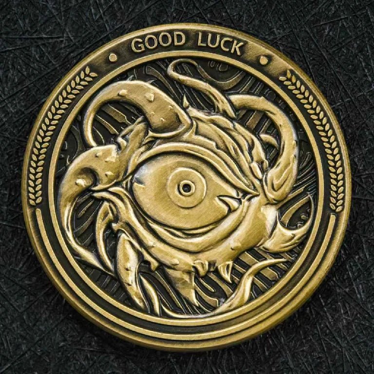 Custom RPG Accessories - Metal DND Coins and Gaming Tokens, Engraved with Designs, Logos, and Monster Images - Bear Dice