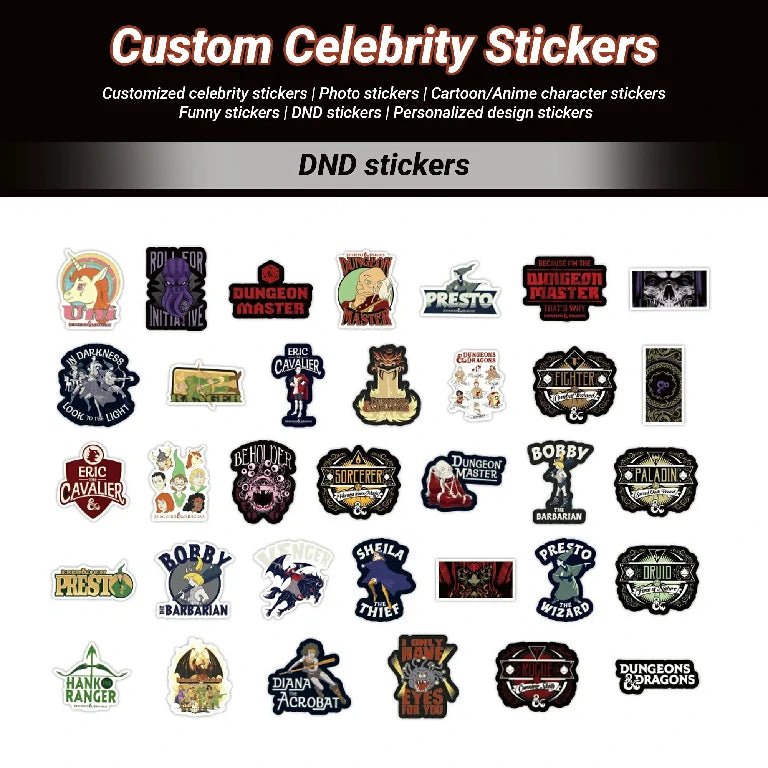 Custom Stickers - Custom cartoon and anime convention stickers, printed celebrity photos, DIY stickers, customizable in different shapes, patterns and sizes - Bear Dice