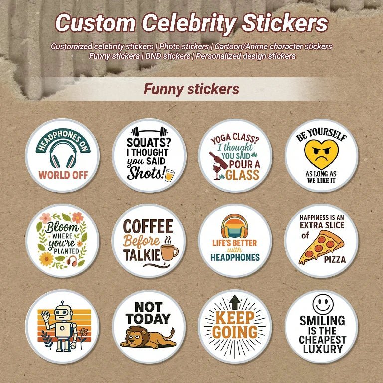 Custom Stickers - Custom cartoon and anime convention stickers, printed celebrity photos, DIY stickers, customizable in different shapes, patterns and sizes - Bear Dice