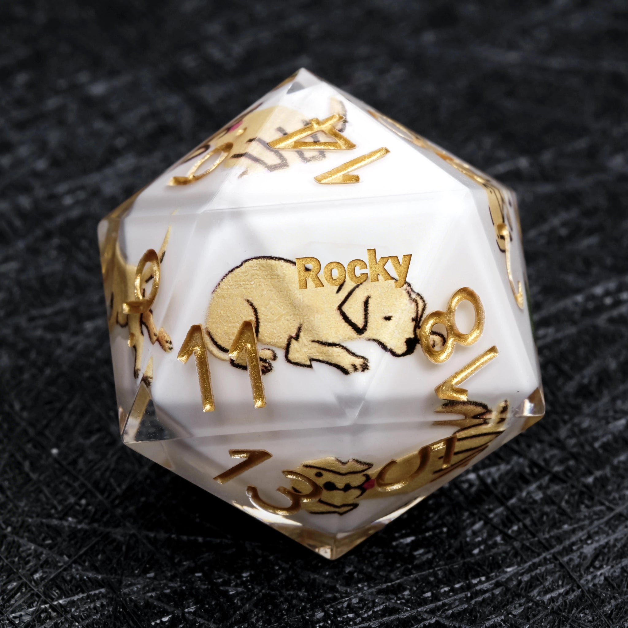 Customizable dog dice, can be engraved with pet names and unique dog symbols - Bear Dice