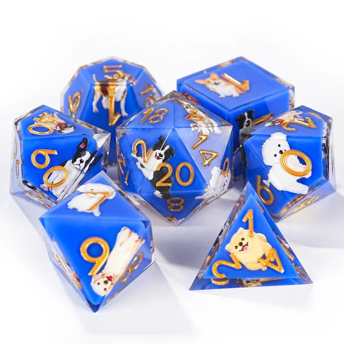 Customized dice set DND unique gift printable pattern, Logo - Bear Dice