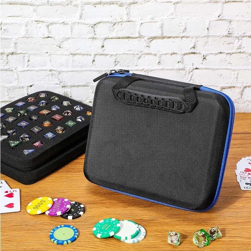 Dice Collection - DND Dice Set Storage Box + Zippered Dice Case + Logo Badge - Bear Dice