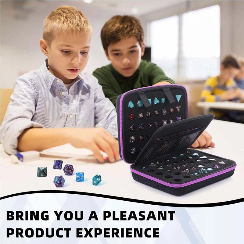 Dice Collection - DND Dice Set Storage Box + Zippered Dice Case + Logo Badge - Bear Dice