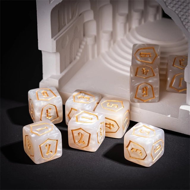 DND Dice 16mm Pearl Acrylic D6 Tabletop RPG Game Dice - Bear Dice