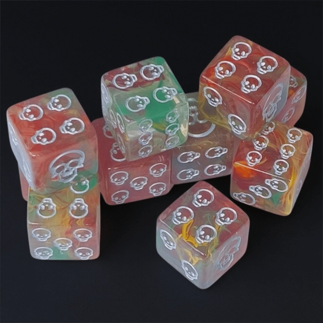 DND Dice 16mm Skull Acrylic D6 Dice Halloween RPG Board Game Dice - Bear Dice