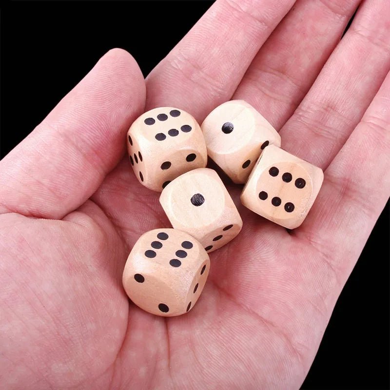 DND Dice 16mm Wooden D6 Classic Tabletop RPG Game Dice - Bear Dice
