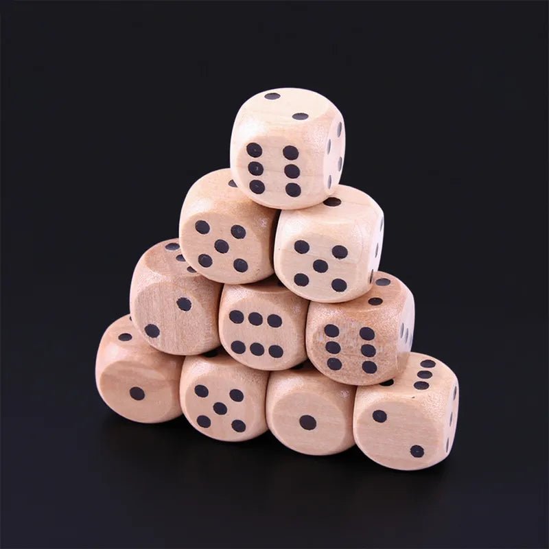 DND Dice 16mm Wooden D6 Classic Tabletop RPG Game Dice - Bear Dice