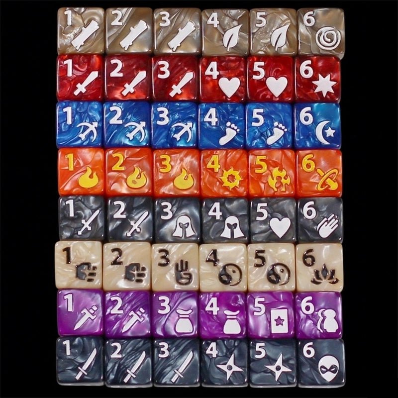 DND Dice Acrylic D6 Multicolor RPG Board Game Dice - Bear Dice