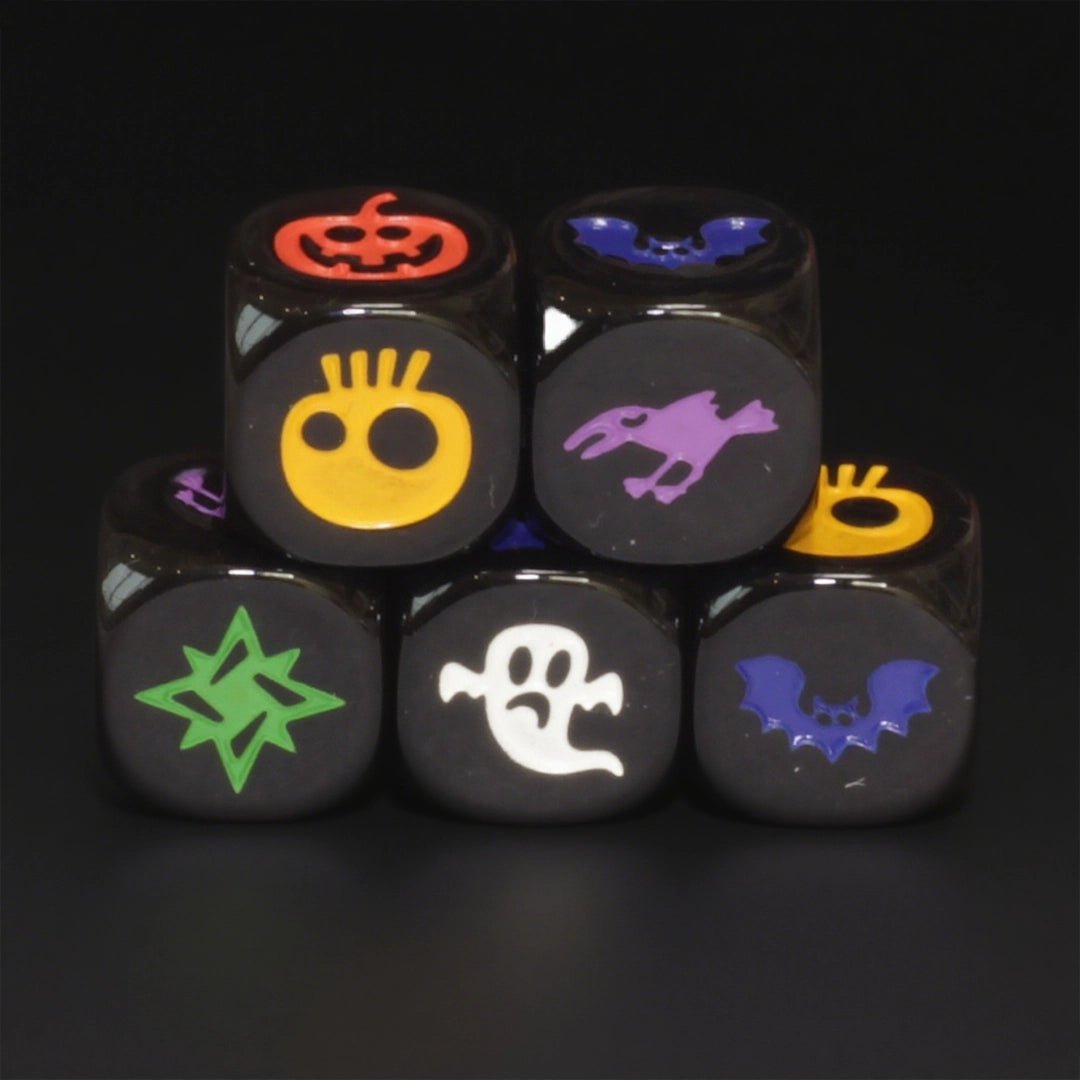 DND Dice Black Acrylic Halloween Dice Ghost 6 - Sided Dice - Bear Dice