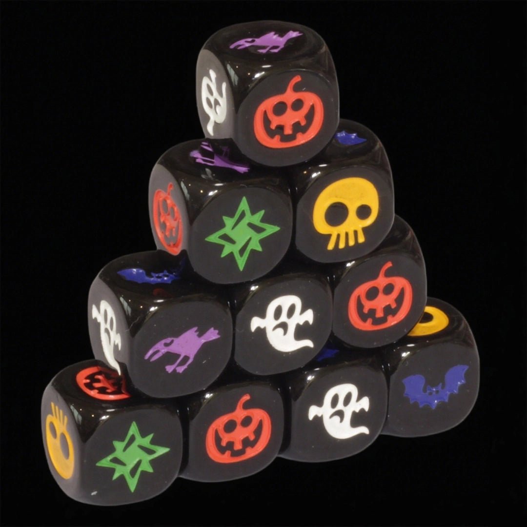 DND Dice Black Acrylic Halloween Dice Ghost 6 - Sided Dice - Bear Dice
