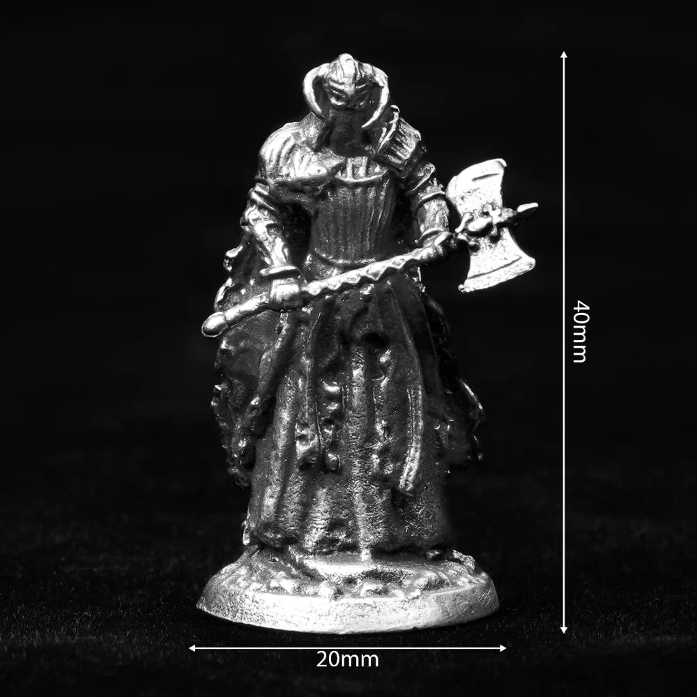 DND Dice Board Game Accessories | Metal Character Soldier Diablo - style War Chess Miniatures - Bear Dice