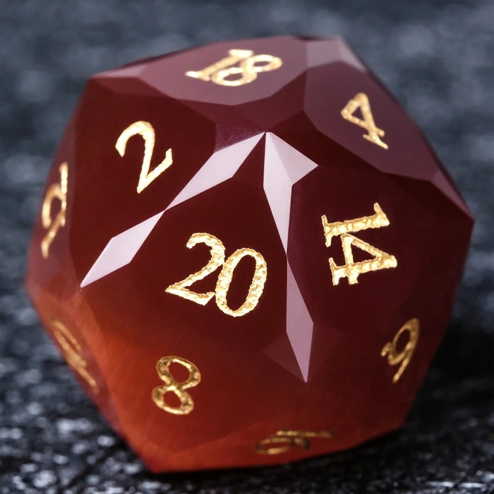 DND Dice - Crimson Glass Gem Polyhedron RPG Dice Set - Bear Dice