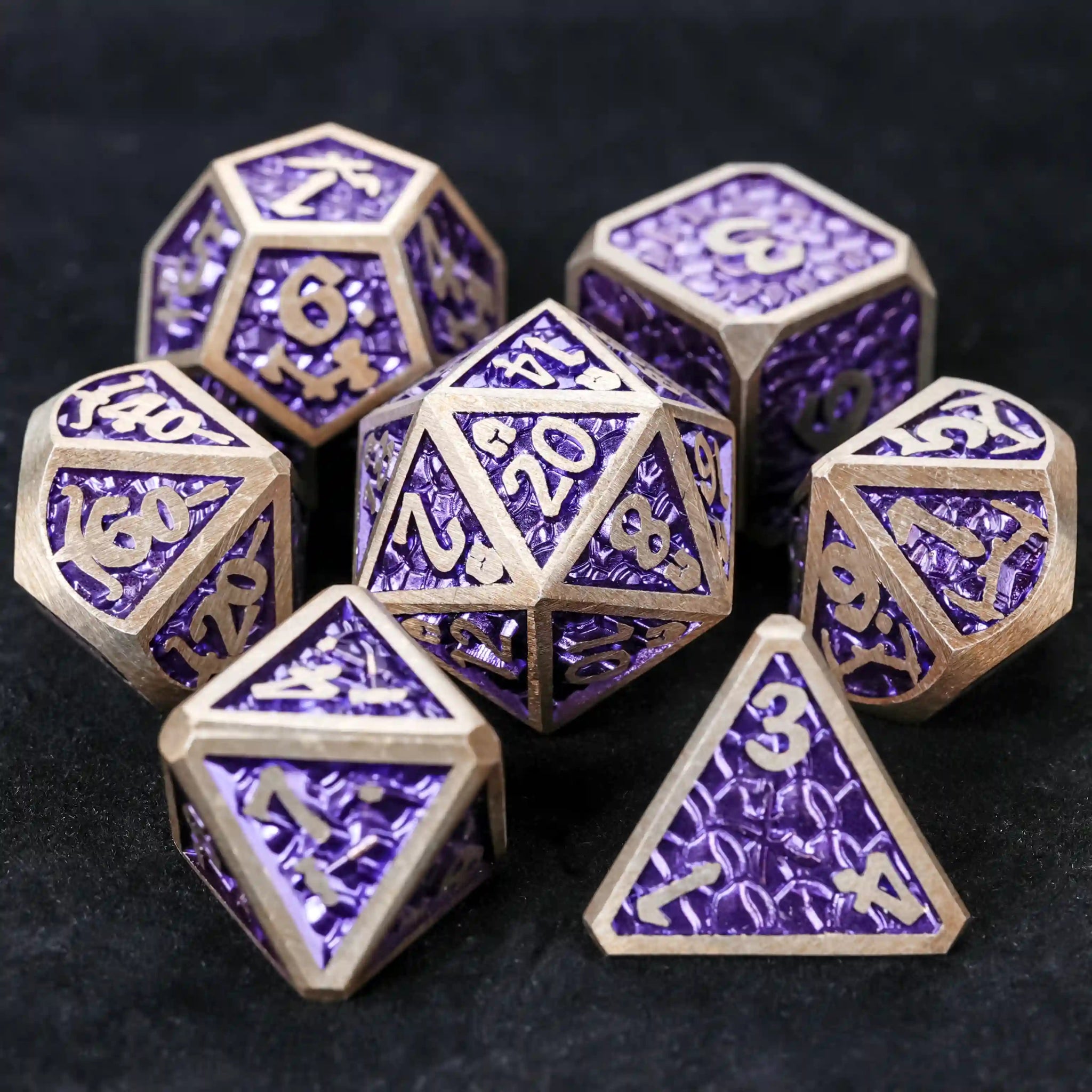 DND Dice – Dragon Scale Series Metal Dice Set - Bear Dice