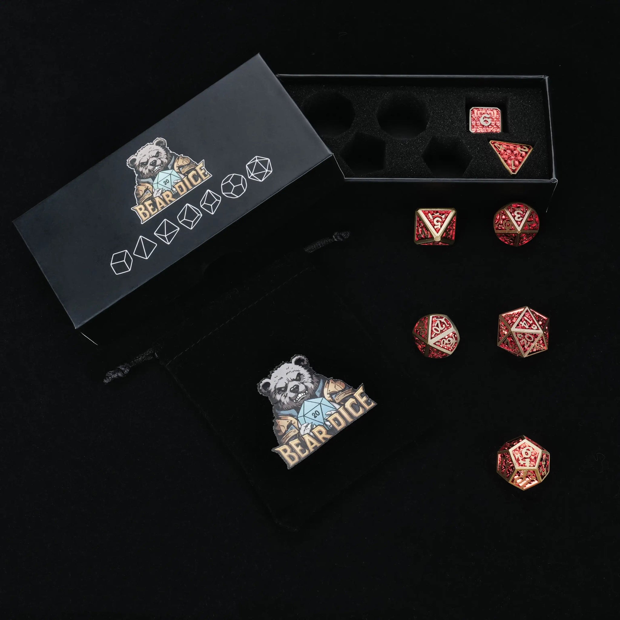 DND Dice – Dragon Scale Series Metal Dice Set - Bear Dice