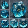 DND Dice - High Quality Blue Crystal Glass Gemstone Dice Set - Bear Dice