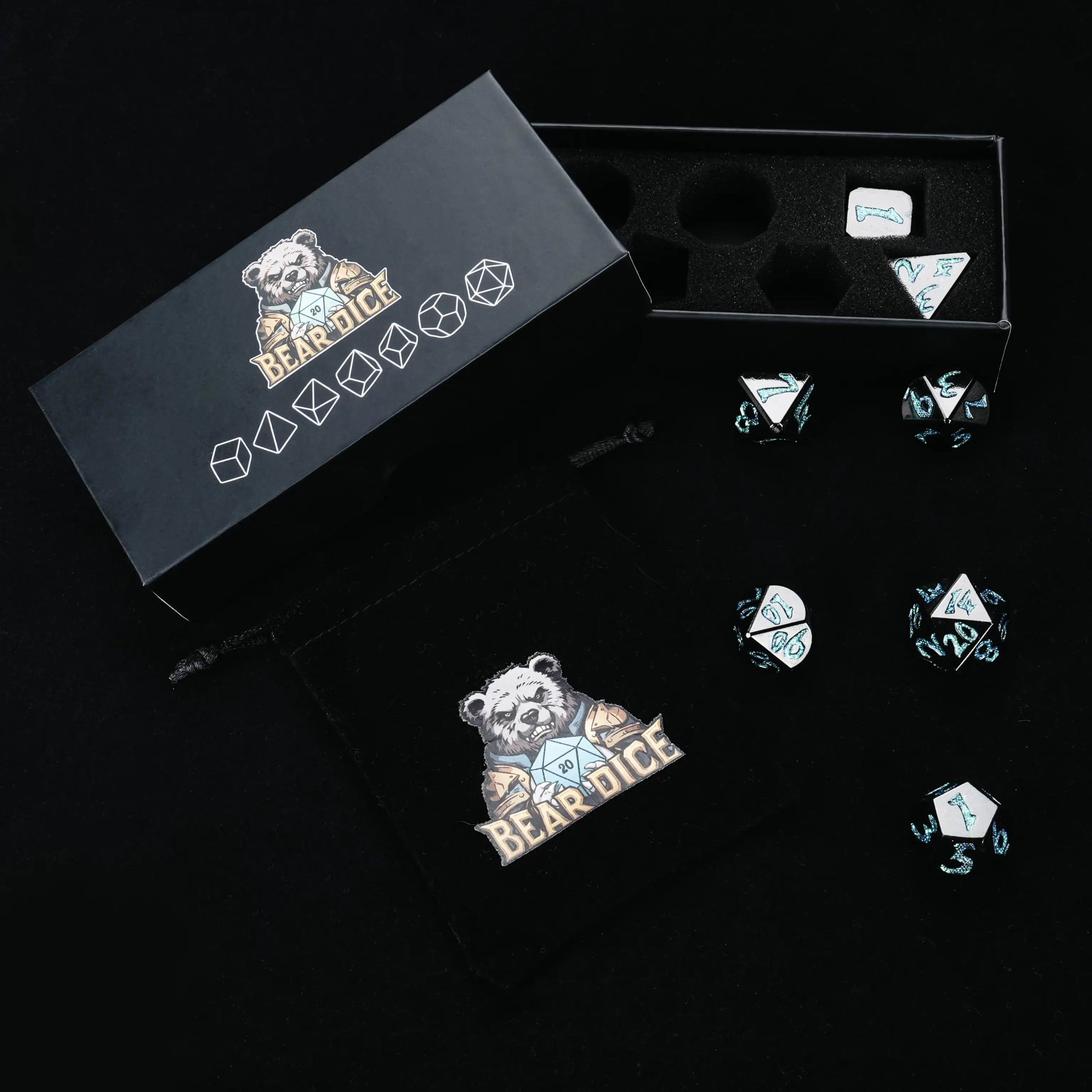 DND Dice – Iron Sentinel Series Metal Dice Set - Bear Dice