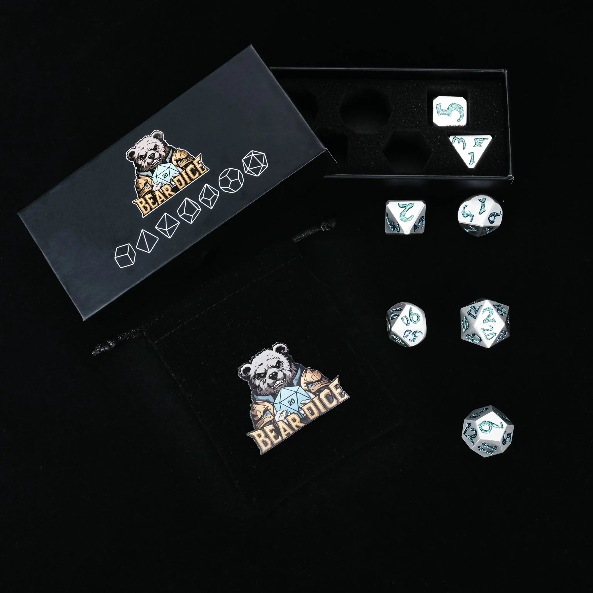 DND Dice – Iron Sentinel Series Metal Dice Set - Bear Dice