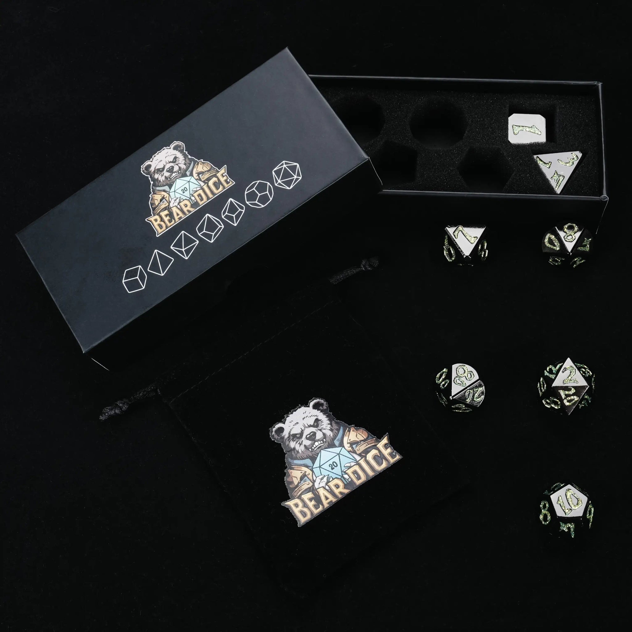 DND Dice – Iron Sentinel Series Metal Dice Set - Bear Dice