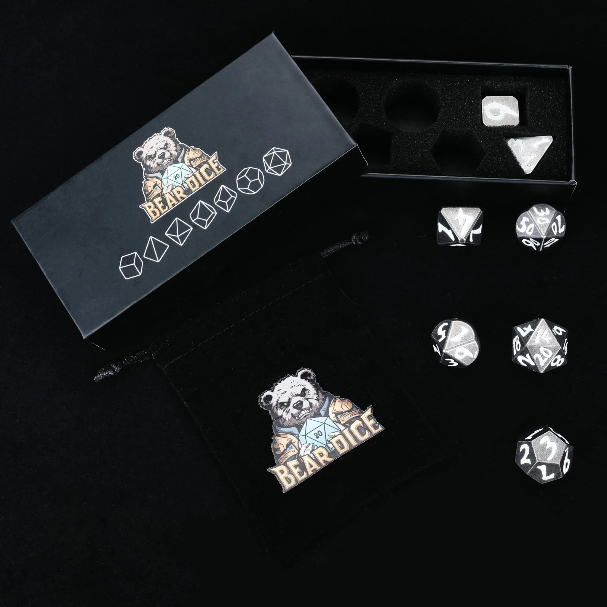 DND Dice – Iron Sentinel Series Metal Dice Set - Bear Dice
