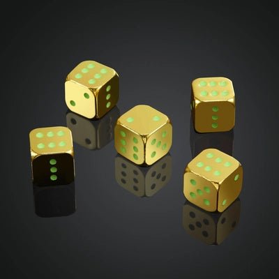 DND Dice Luminous Metal D6 Dice 5 Pack 13mm - Bear Dice