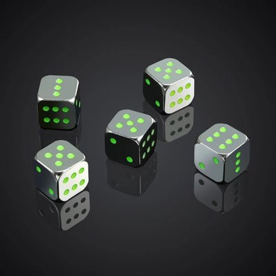DND Dice Luminous Metal D6 Dice 5 Pack 13mm - Bear Dice