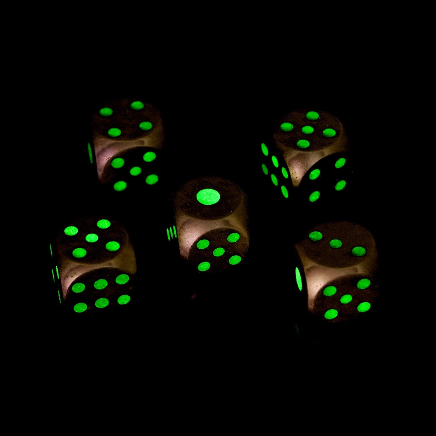 DND Dice Luminous Metal D6 Dice 5 Pack 13mm - Bear Dice