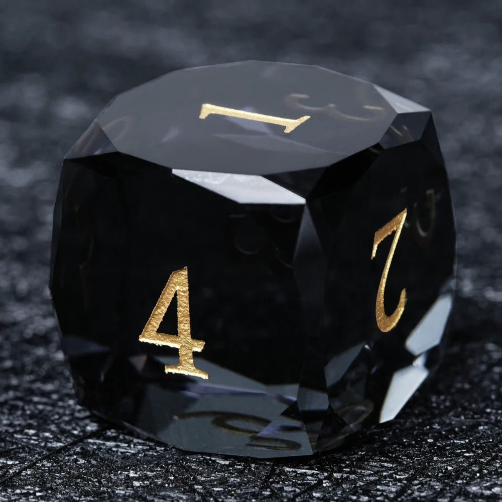 DND Dice - Premium Black Glass Gem RPG Dice Set - Bear Dice