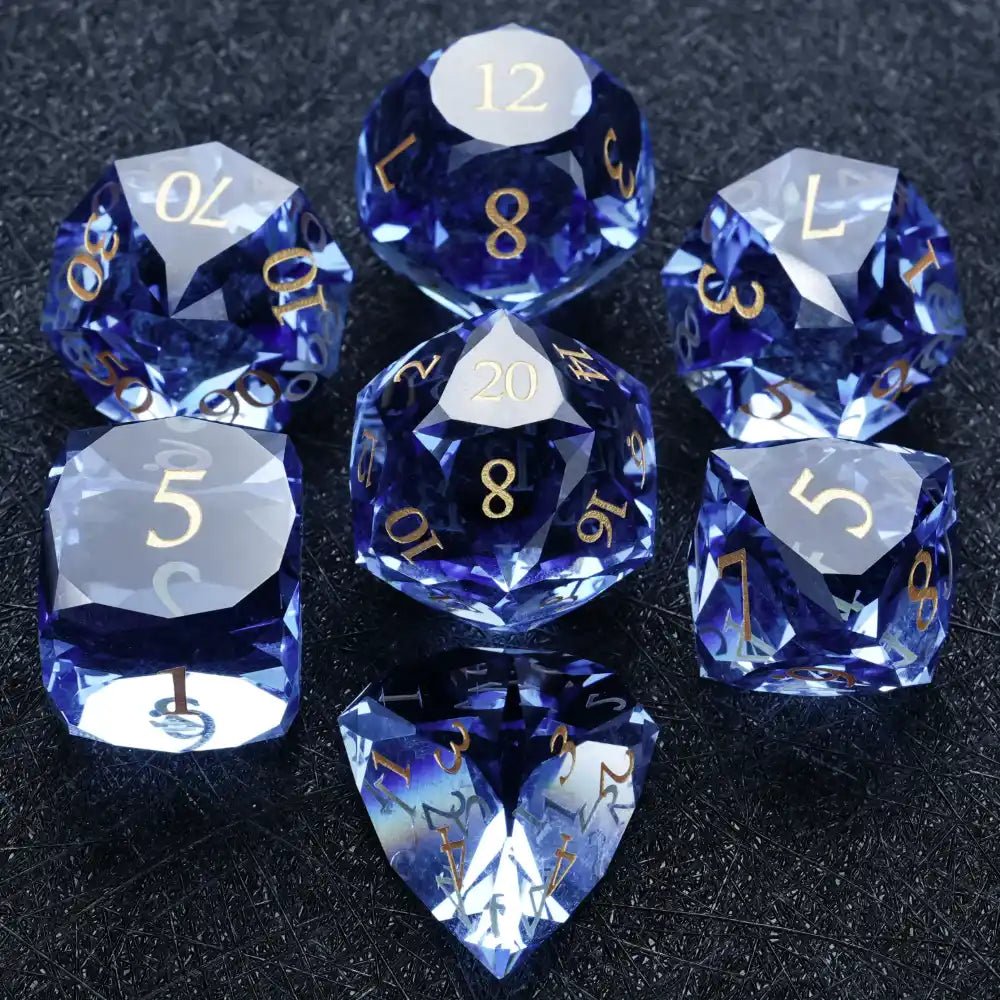 DND Dice - Sapphire Multi - Sided Dice Set - Bear Dice