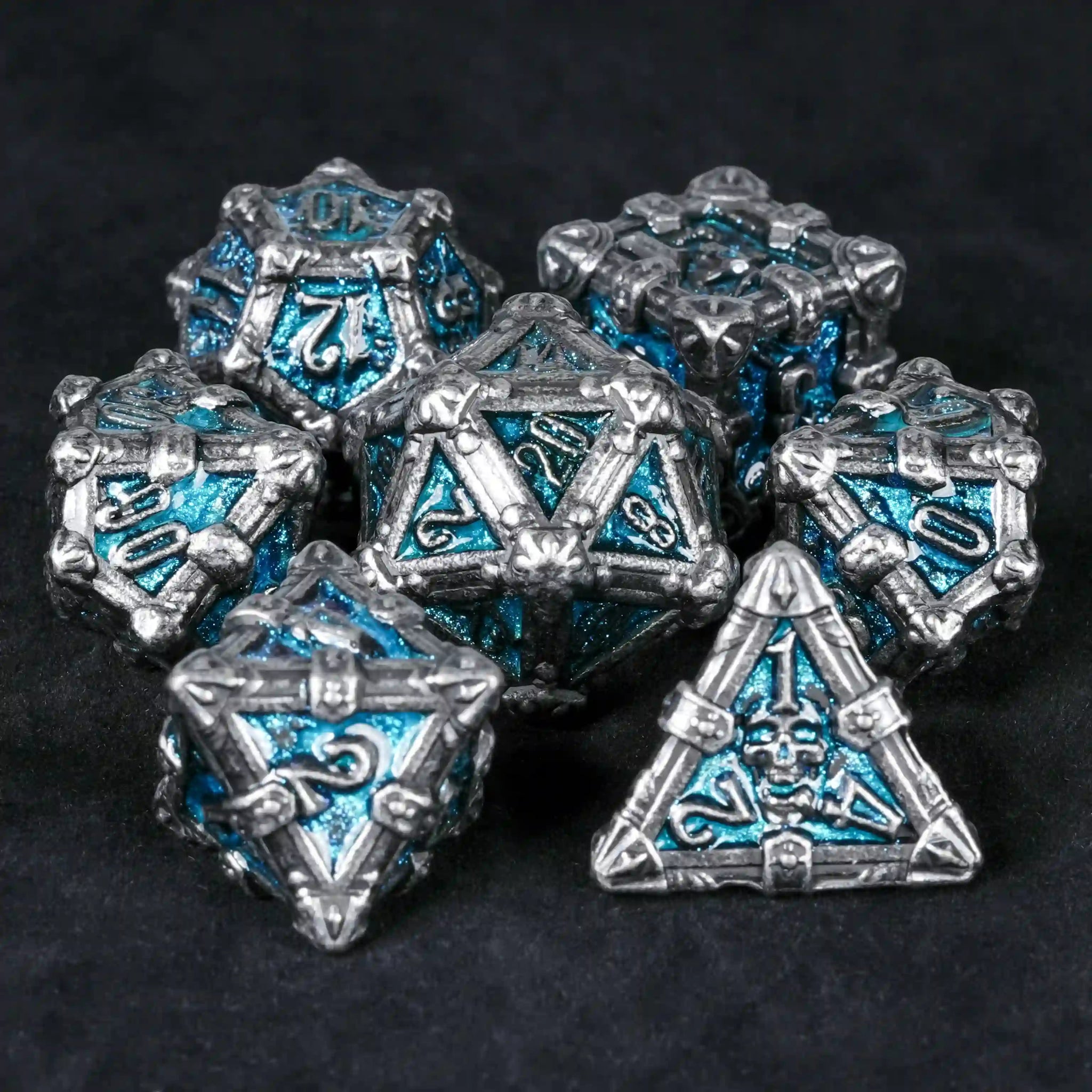 DND Dice - Skull Series Metal Dice Set - Bear Dice