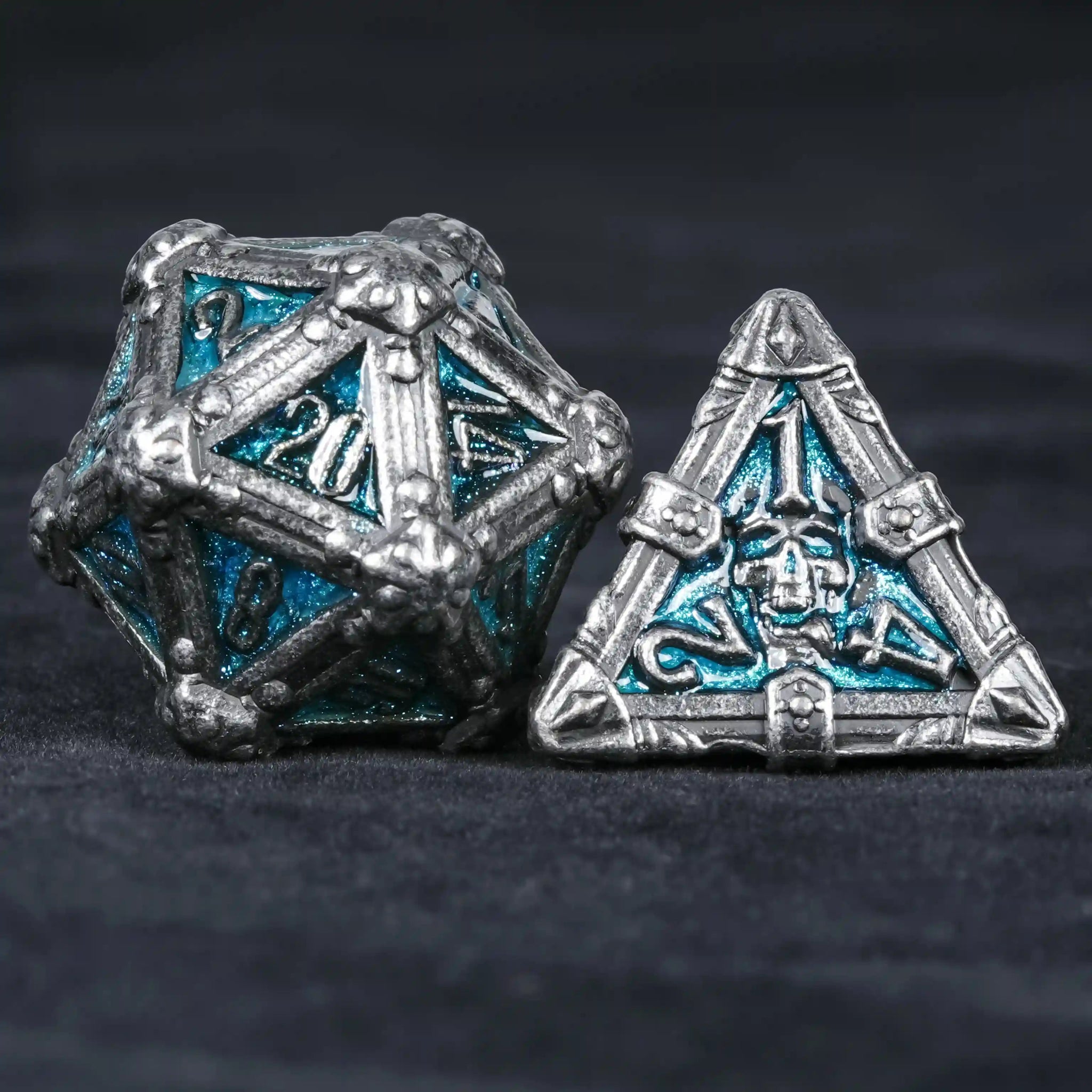 DND Dice - Skull Series Metal Dice Set - Bear Dice