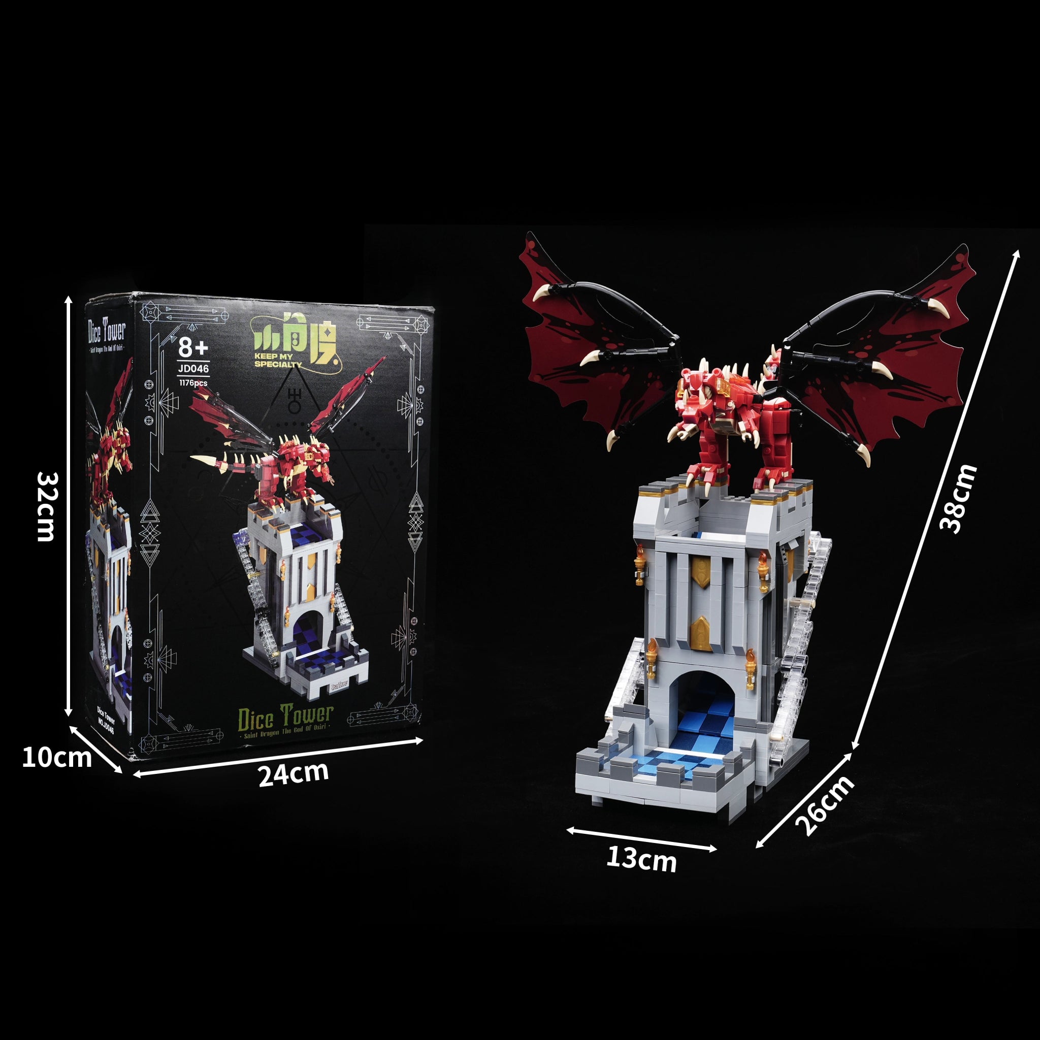 Dragon Theme Dice Tower Building Block Set DND Dice Accessories - Bear Dice