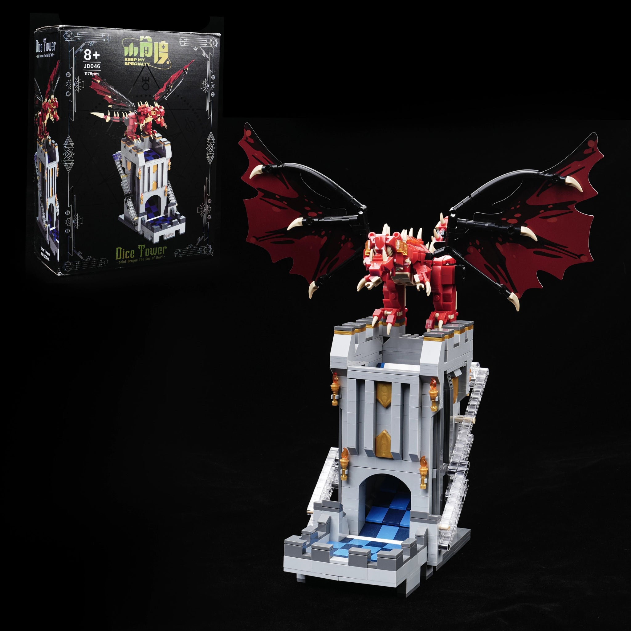 Dragon Theme Dice Tower Building Block Set DND Dice Accessories - Bear Dice