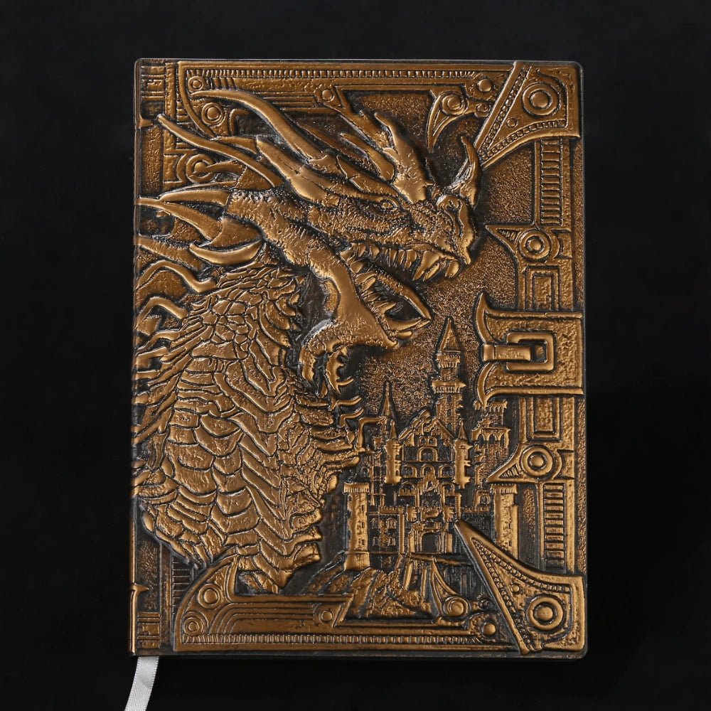 Dungeon Master Grimoire - 3D Embossed Dragon Faux Leather D&D Journal - Bear Dice