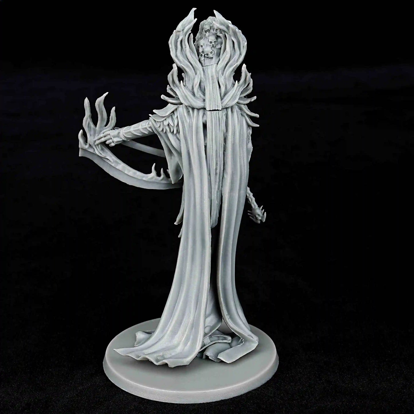 3D Printed Skeleton Robe Fire Scytheist Model, dnd Fantasy Adventure Choice