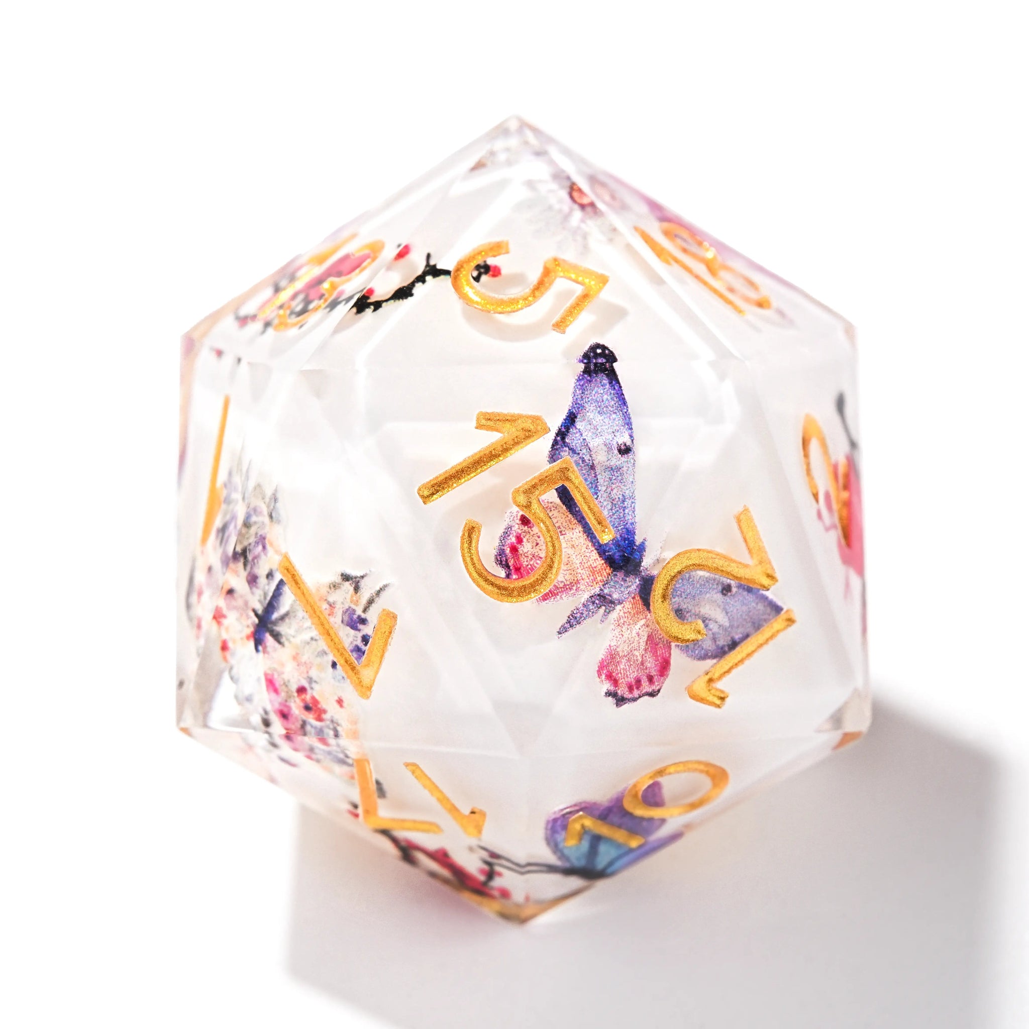 Flower and butterfly exquisite polyhedron resin dice set - Bear Dice