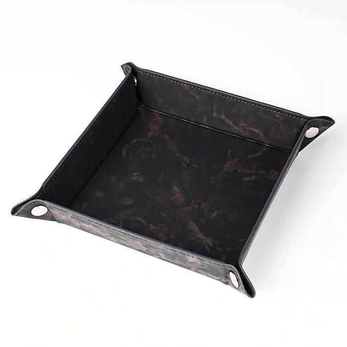 Four - corner folding stone leather DND dice tray - tabletop game dice mat - Bear Dice