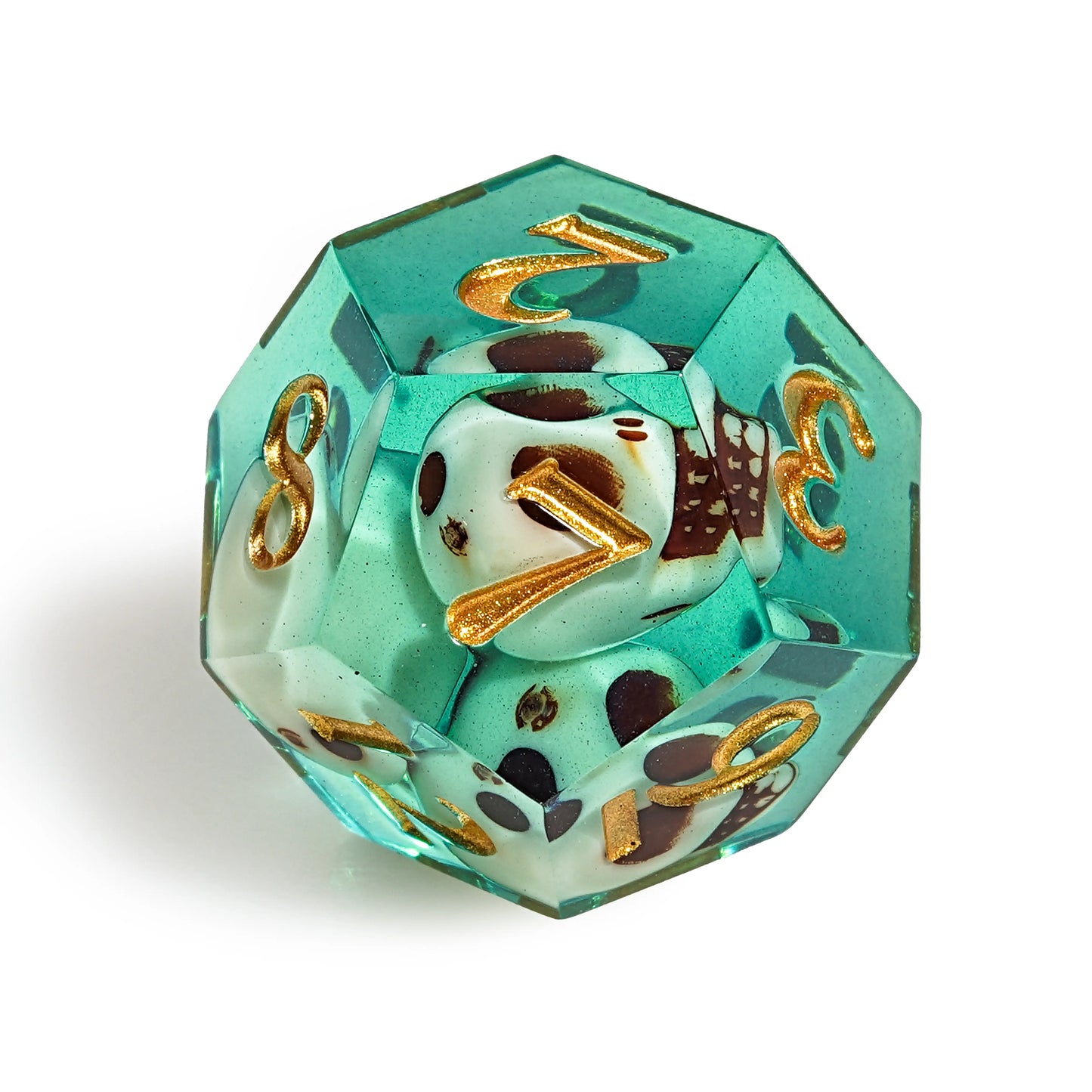 Green skull resin d12 dice | Bear Dice