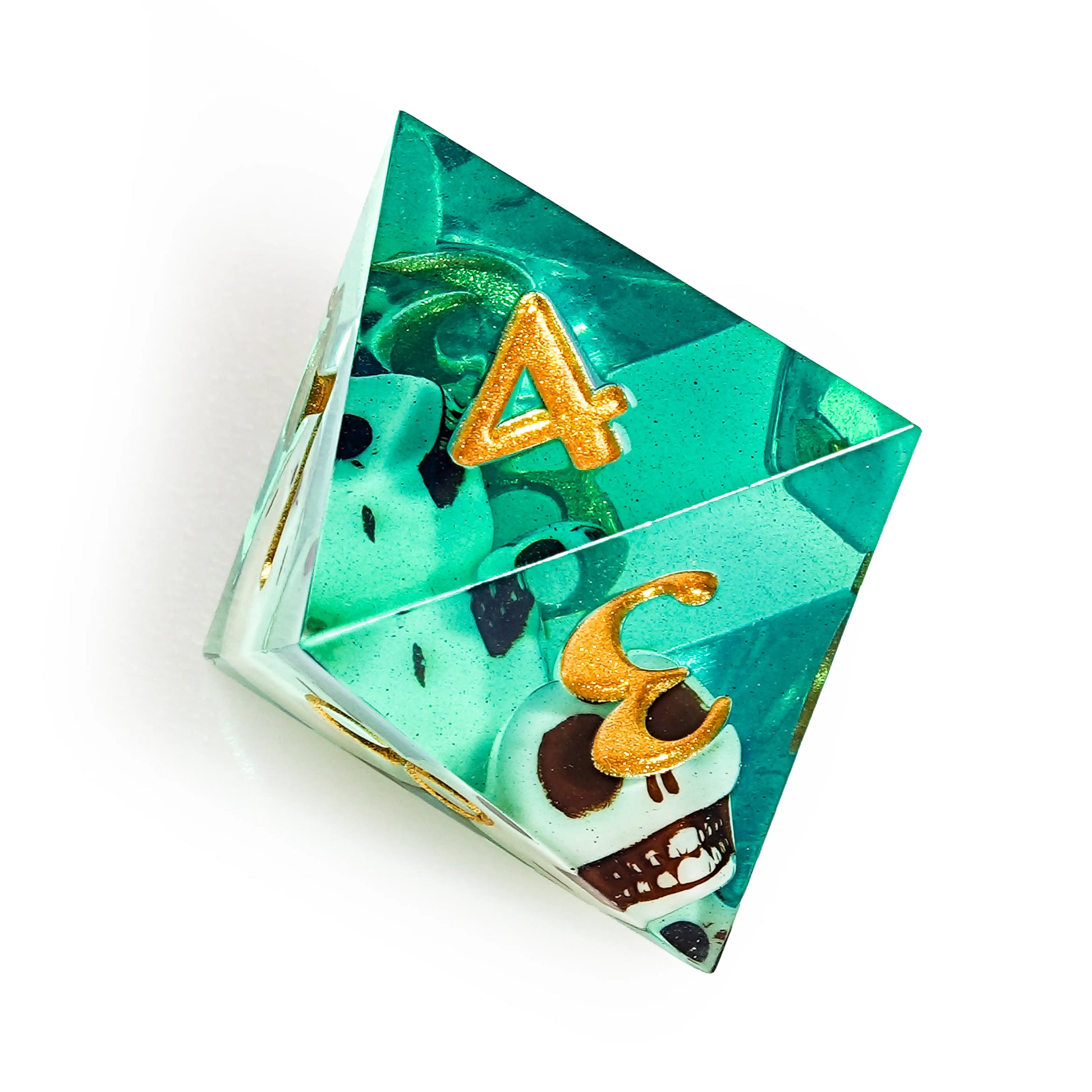 Green skull resin d8 dice | Bear Dice