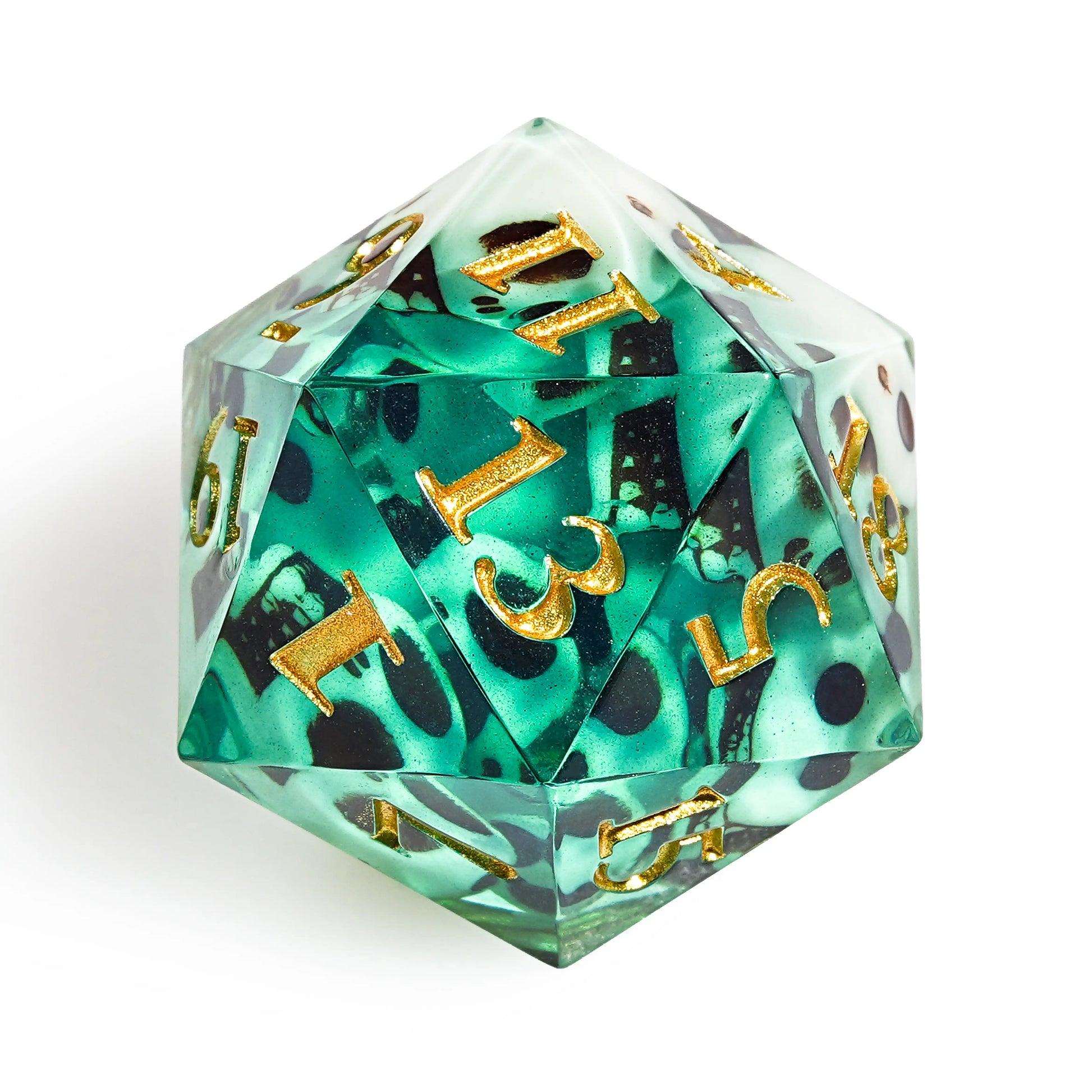 Green skull resin d20 dice | Bear Dice