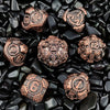 Gear Solid Metal DND Dice Set Antique Red Brass - Bear Dice