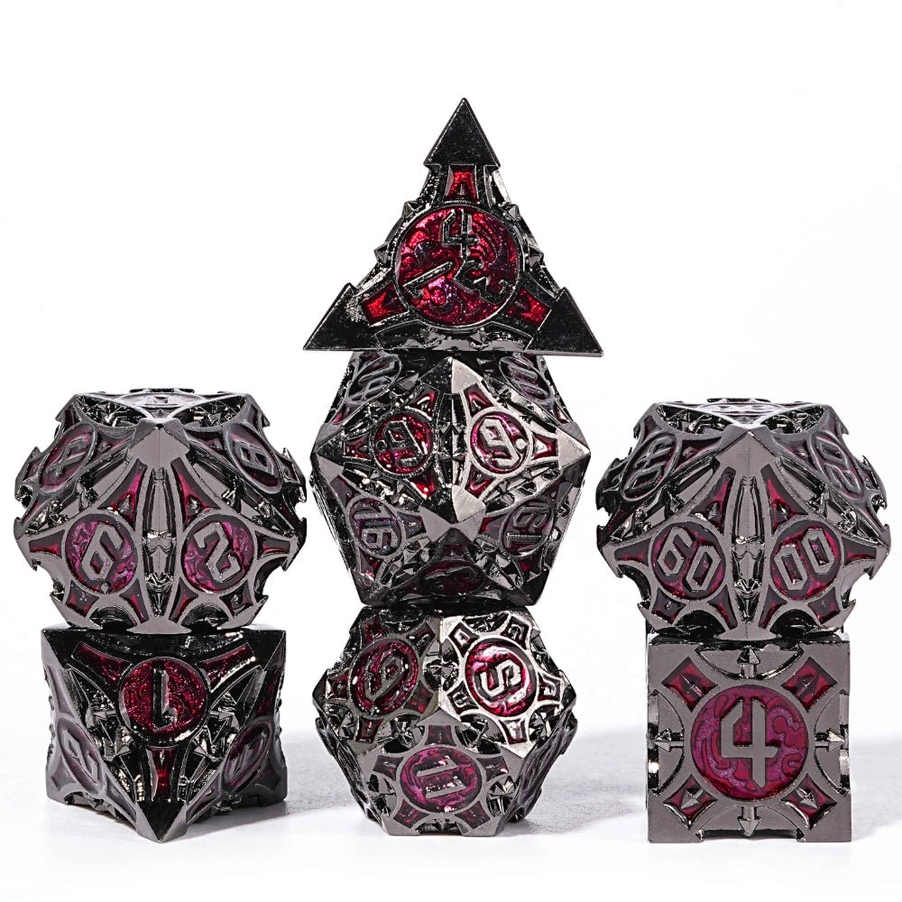 Gothic sharp edge metal DND dice set - Bear Dice