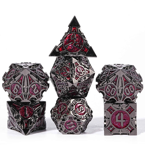 Gothic sharp edge metal DND dice set - Bear Dice