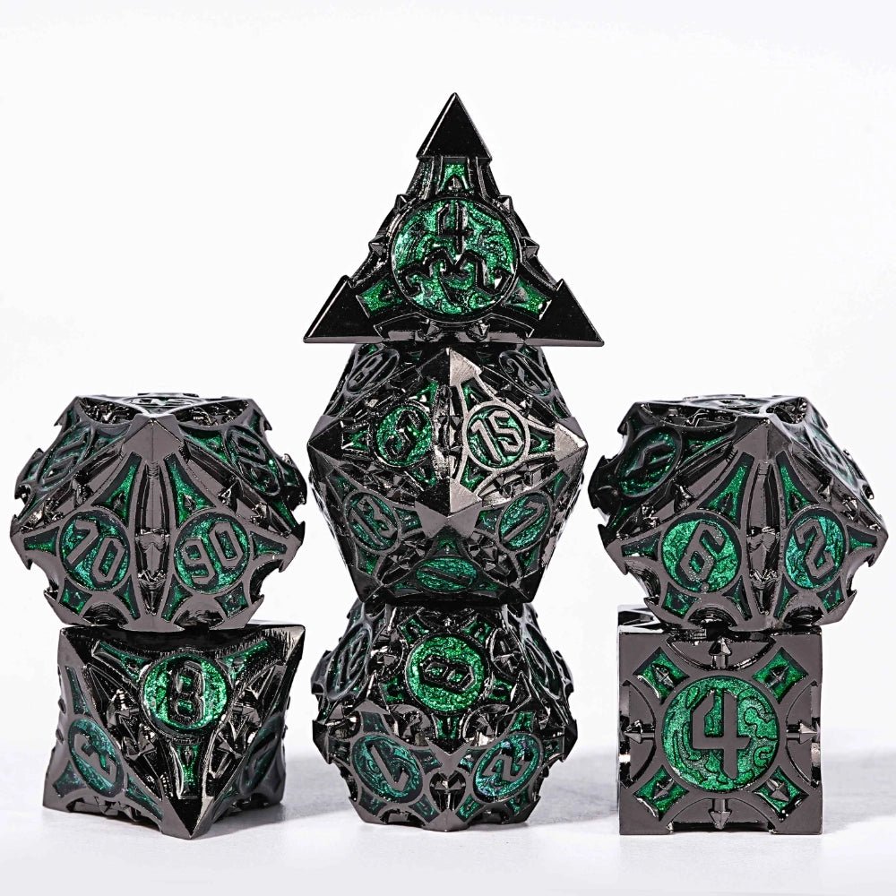 Gothic sharp edge metal DND dice set - Bear Dice