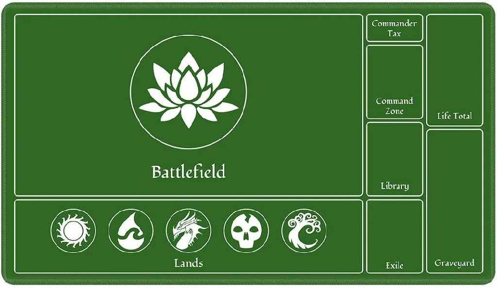 Green MTG Playmat — Waterproof Mouse Pad Designed for Card Games| Bear Dice